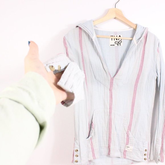 *TNA Deep VNeck Striped Long Sleeve - Picture 5 of 6